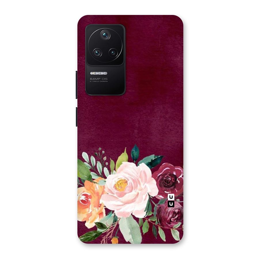 Plum Floral Design Back Case for Poco F4 5G