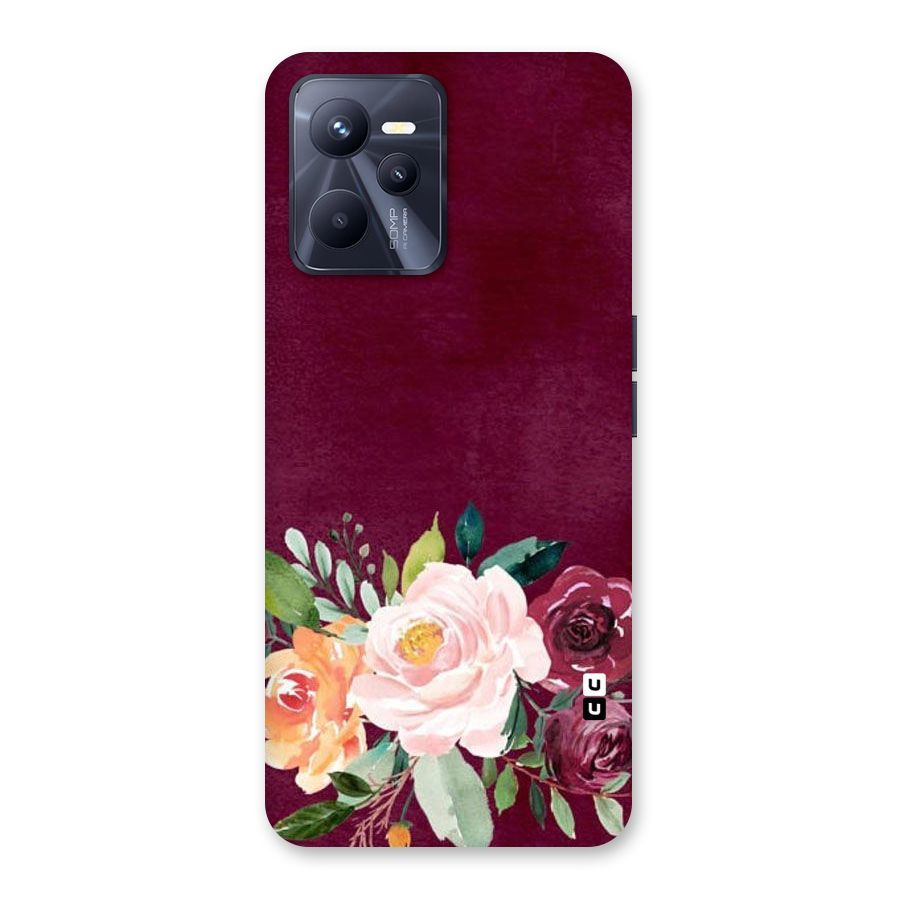 Plum Floral Design Back Case for Realme C35