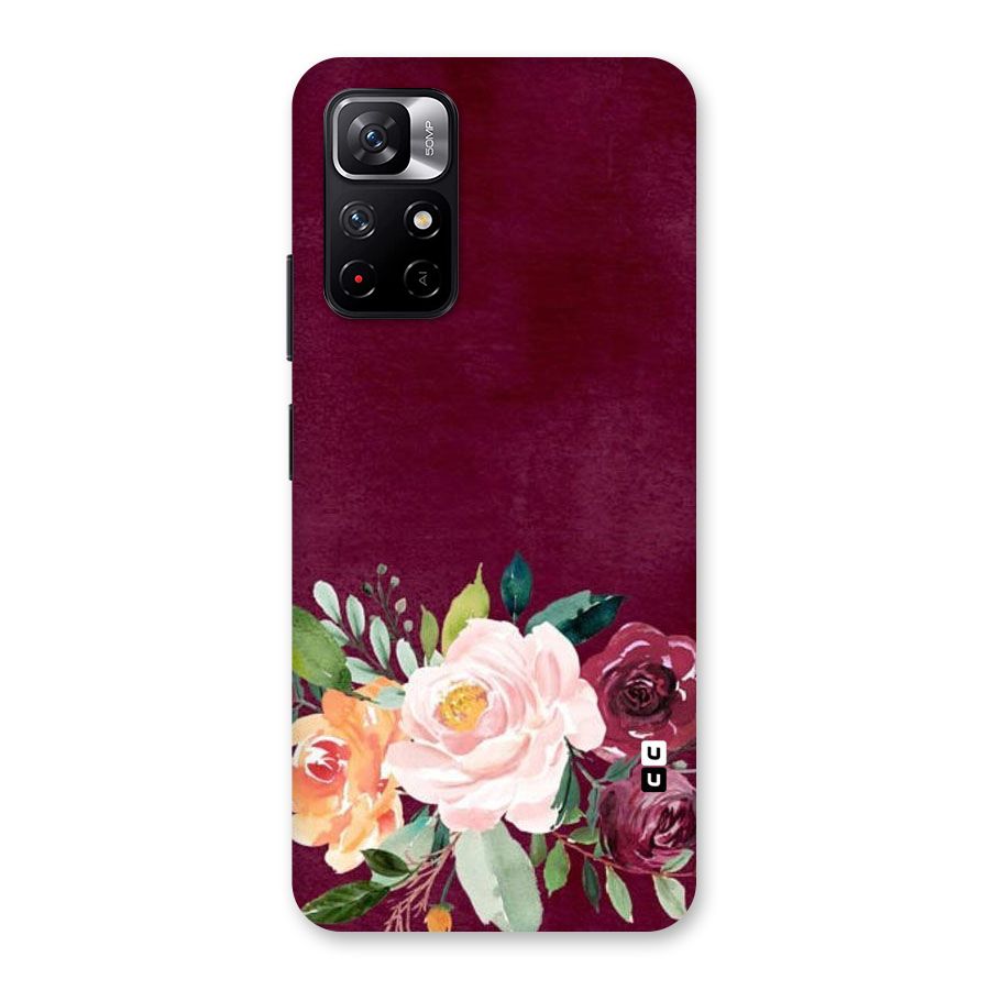Plum Floral Design Back Case for Redmi Note 11T 5G