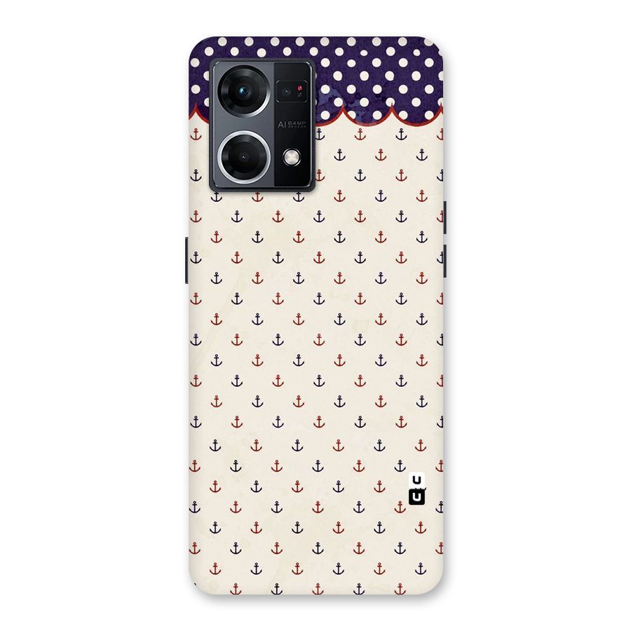 Polka Anchor Glass Back Case for Oppo F21 Pro 5G