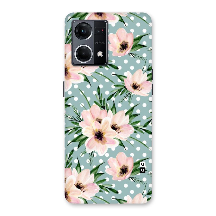 Polka Art Floral Glass Back Case for Oppo F21 Pro 5G