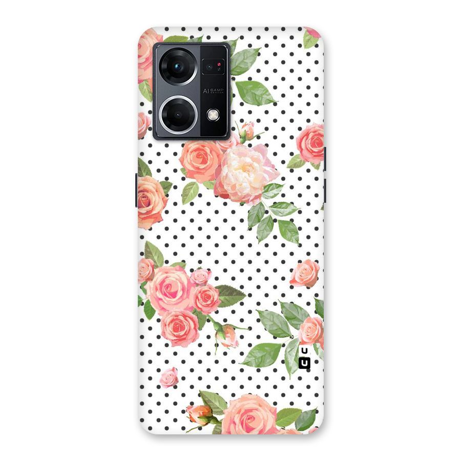 Polka Bloom White Glass Back Case for Oppo F21 Pro 5G