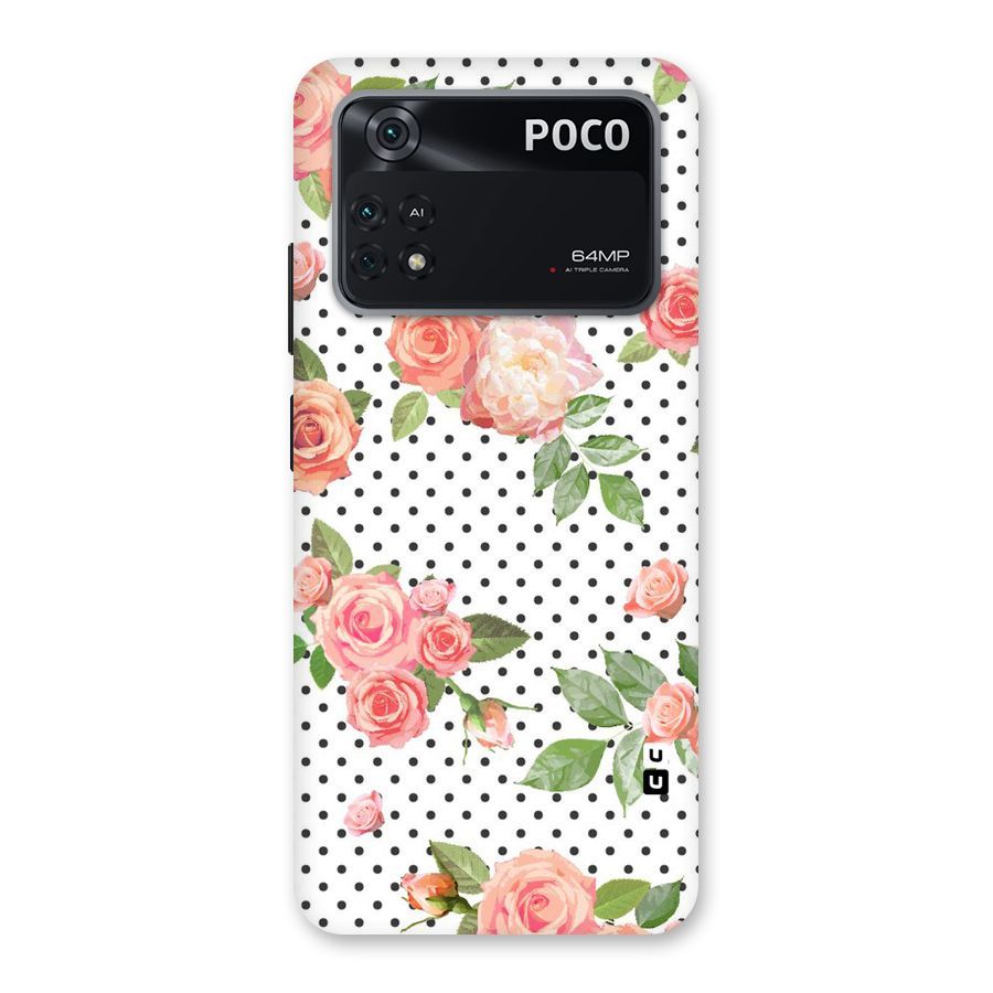 Polka Bloom White Back Case for Poco M4 Pro 4G