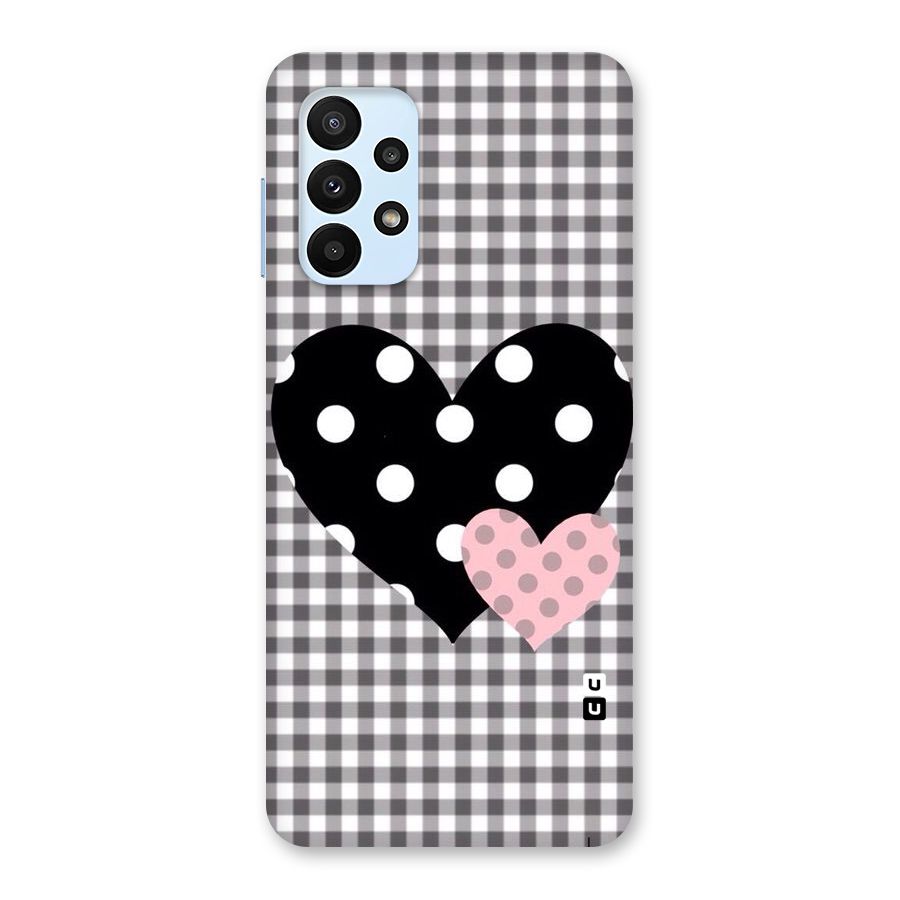Polka Check Hearts Back Case for Galaxy A23