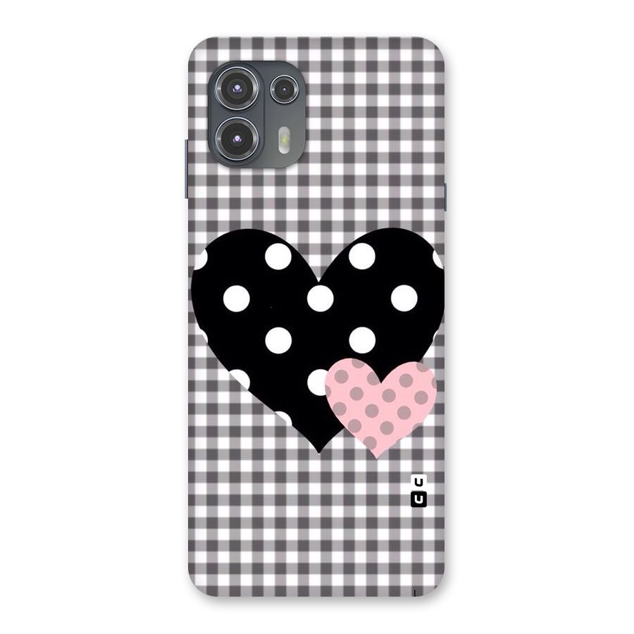 Polka Check Hearts Back Case for Motorola Edge 20 Fusion