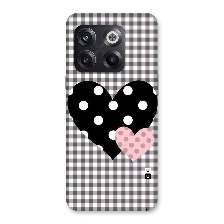 Polka Check Hearts Back Case for OnePlus 10T