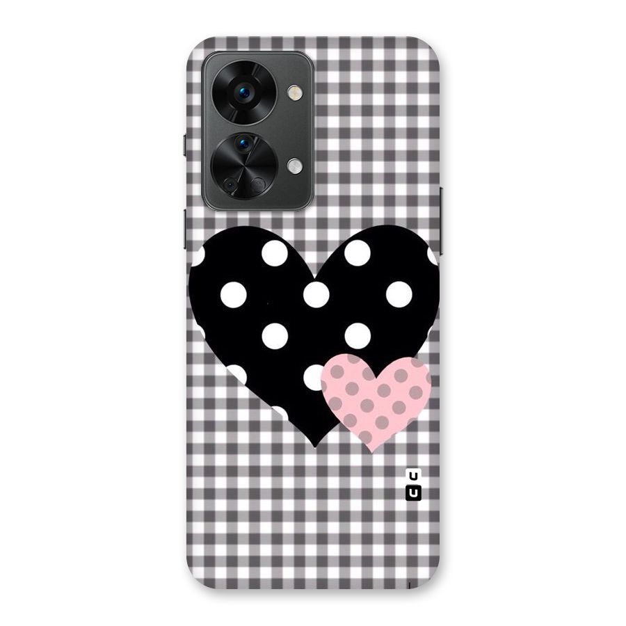 Polka Check Hearts Back Case for OnePlus Nord 2T
