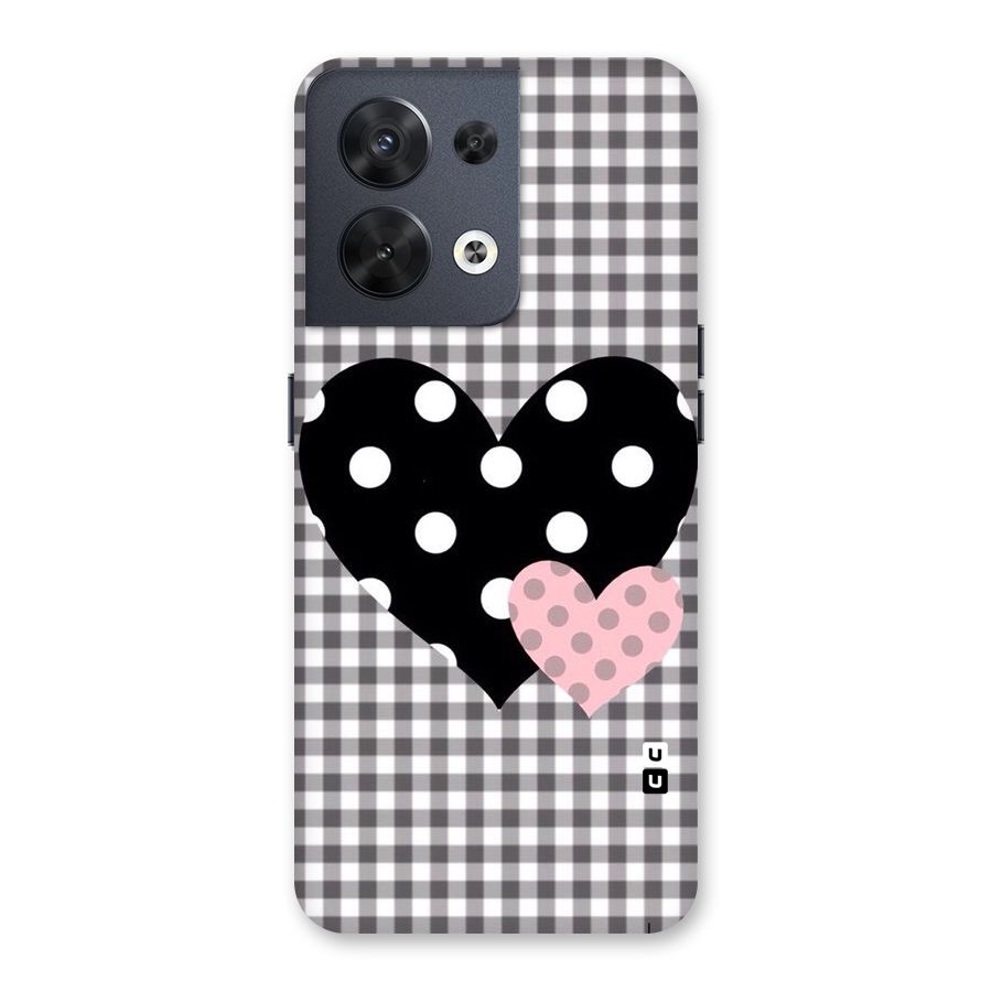 Polka Check Hearts Back Case for Oppo Reno8 5G