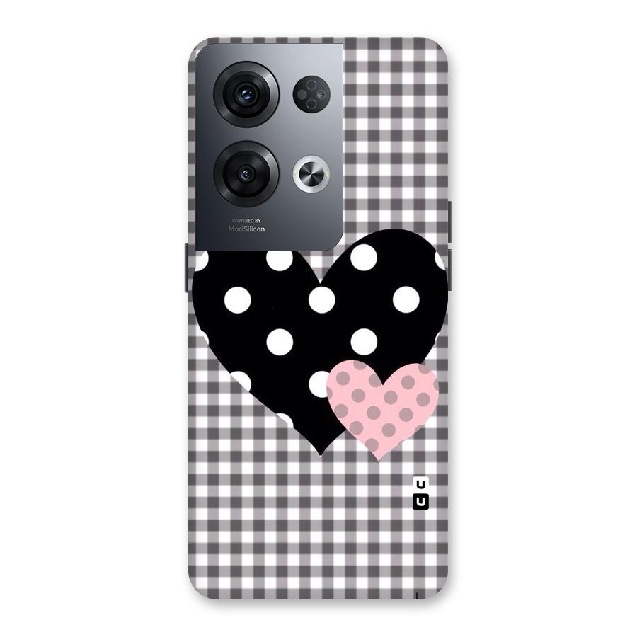 Polka Check Hearts Back Case for Oppo Reno8 Pro 5G