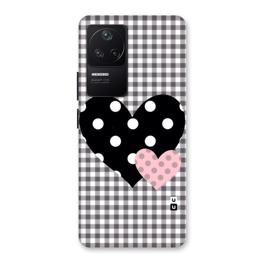 Polka Check Hearts Back Case for Poco F4 5G