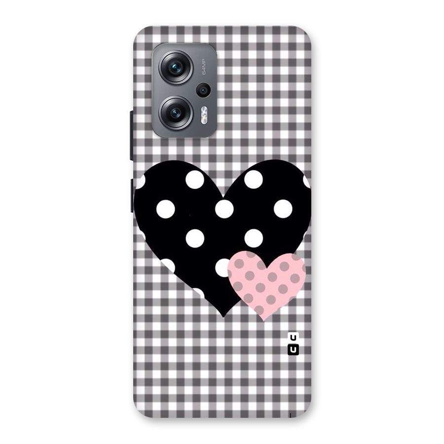 Polka Check Hearts Back Case for Redmi K50i