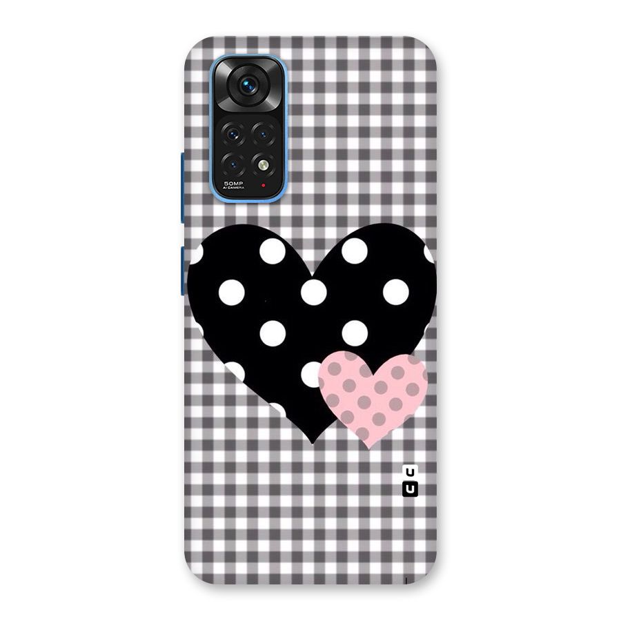 Polka Check Hearts Back Case for Redmi Note 11S