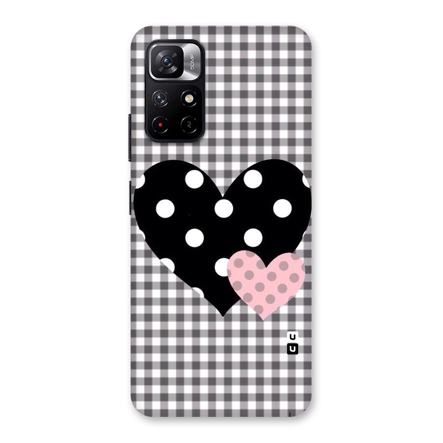 Polka Check Hearts Back Case for Redmi Note 11T 5G