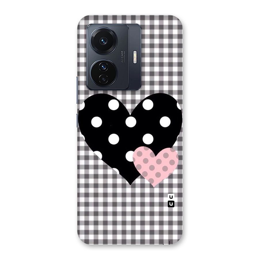 Polka Check Hearts Back Case for Vivo T1 Pro
