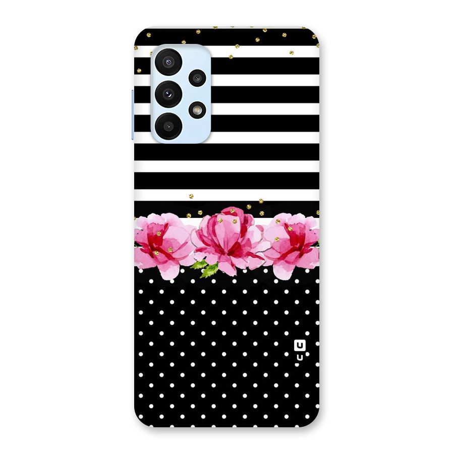 Polka Floral Stripes Back Case for Galaxy A23