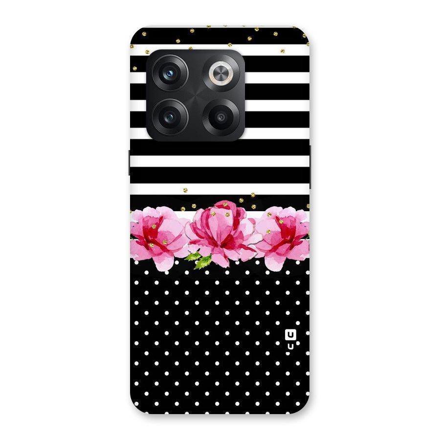 Polka Floral Stripes Back Case for OnePlus 10T