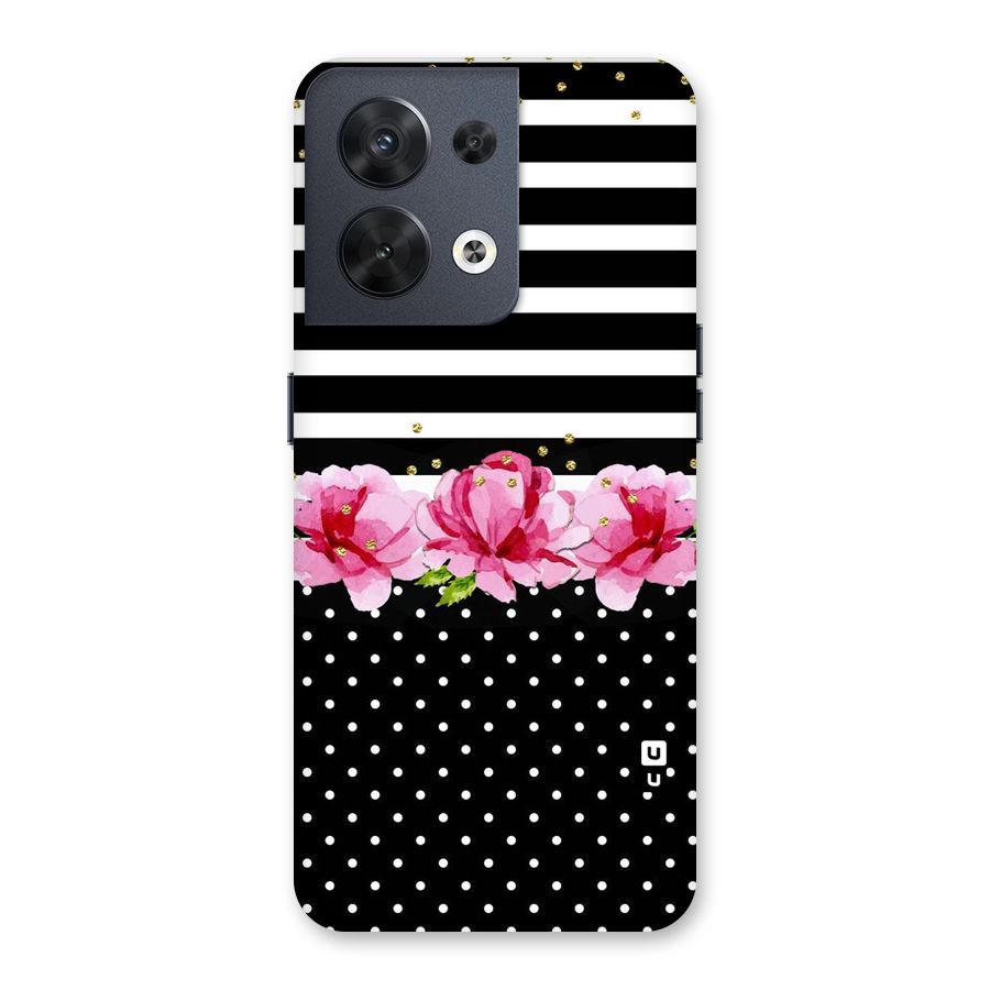 Polka Floral Stripes Back Case for Oppo Reno8 5G