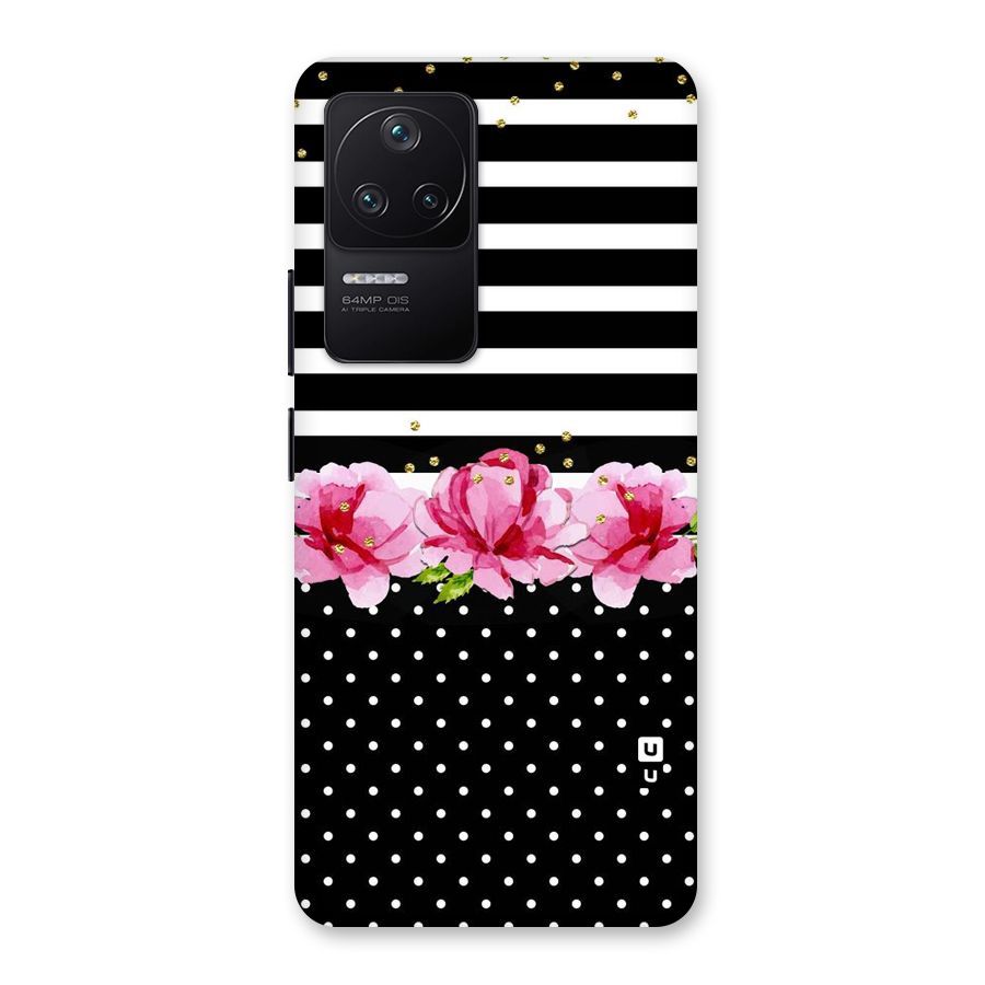 Polka Floral Stripes Back Case for Poco F4 5G
