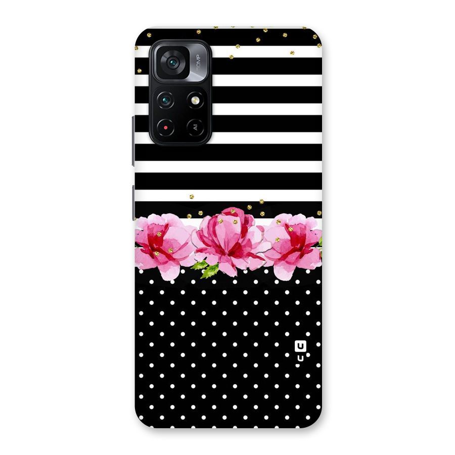 Polka Floral Stripes Back Case for Poco M4 Pro 5G