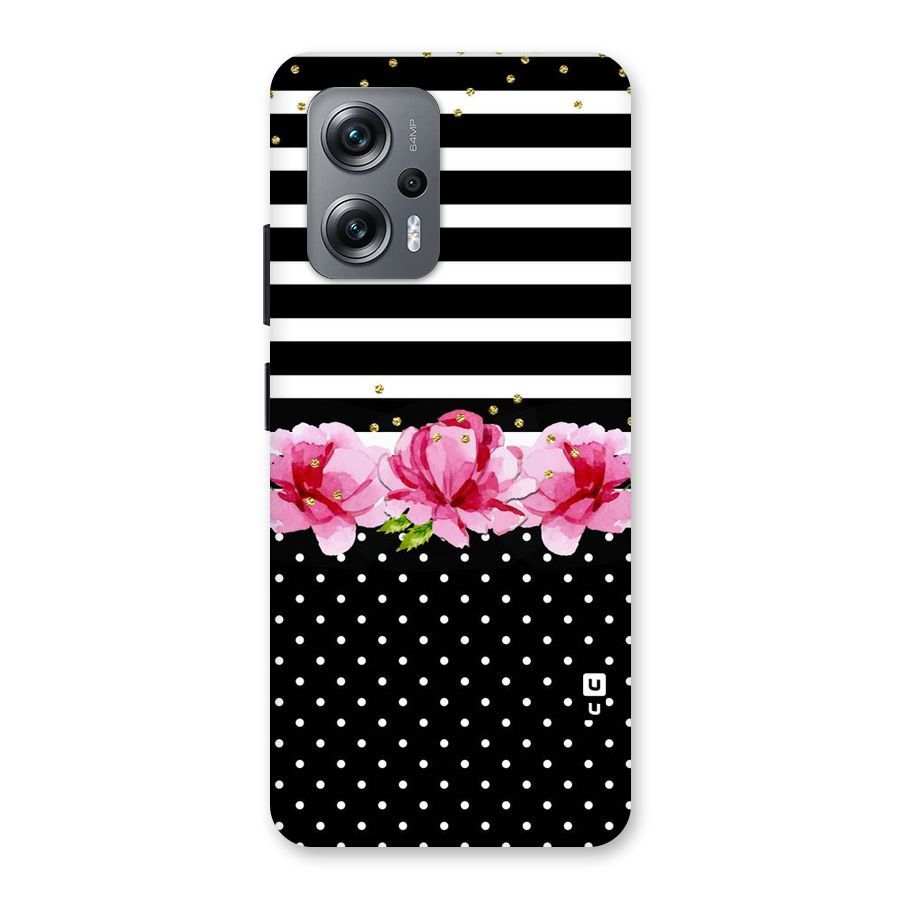 Polka Floral Stripes Back Case for Redmi K50i