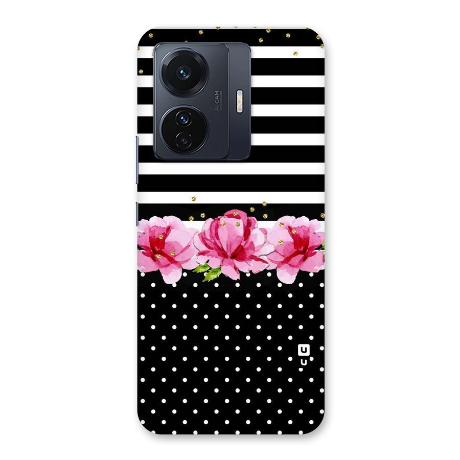 Polka Floral Stripes Back Case for Vivo T1 Pro