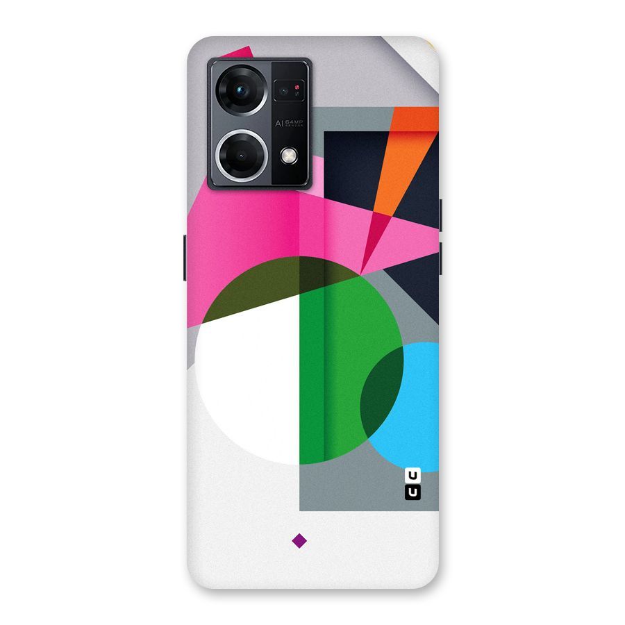 Polygons Cute Pattern Glass Back Case for Oppo F21 Pro 5G