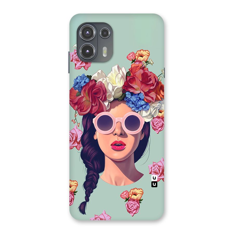 Pretty Girl Florals Illustration Art Back Case for Motorola Edge 20 Fusion