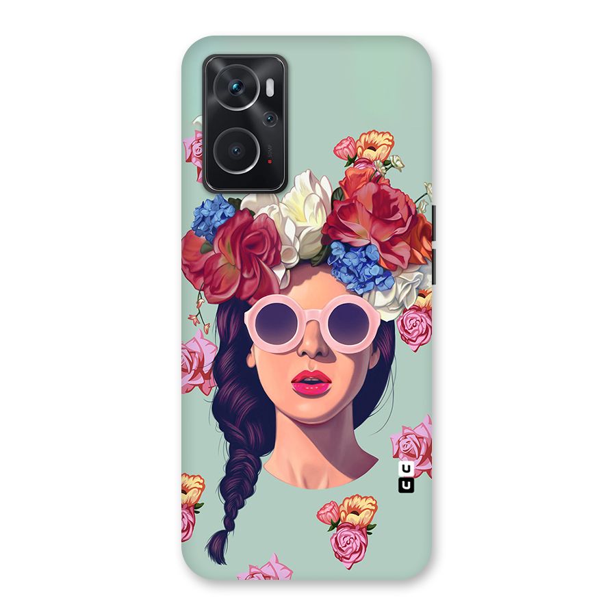 Pretty Girl Florals Illustration Art Back Case for Oppo K10 4G