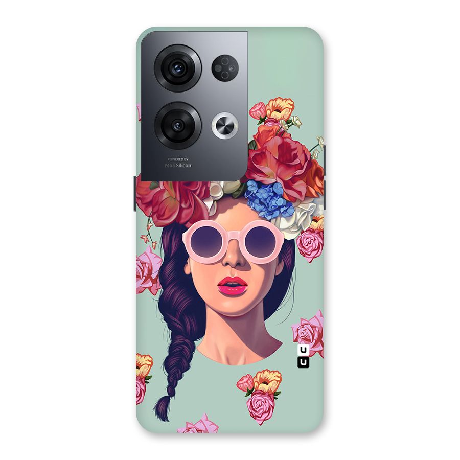 Pretty Girl Florals Illustration Art Back Case for Oppo Reno8 Pro 5G