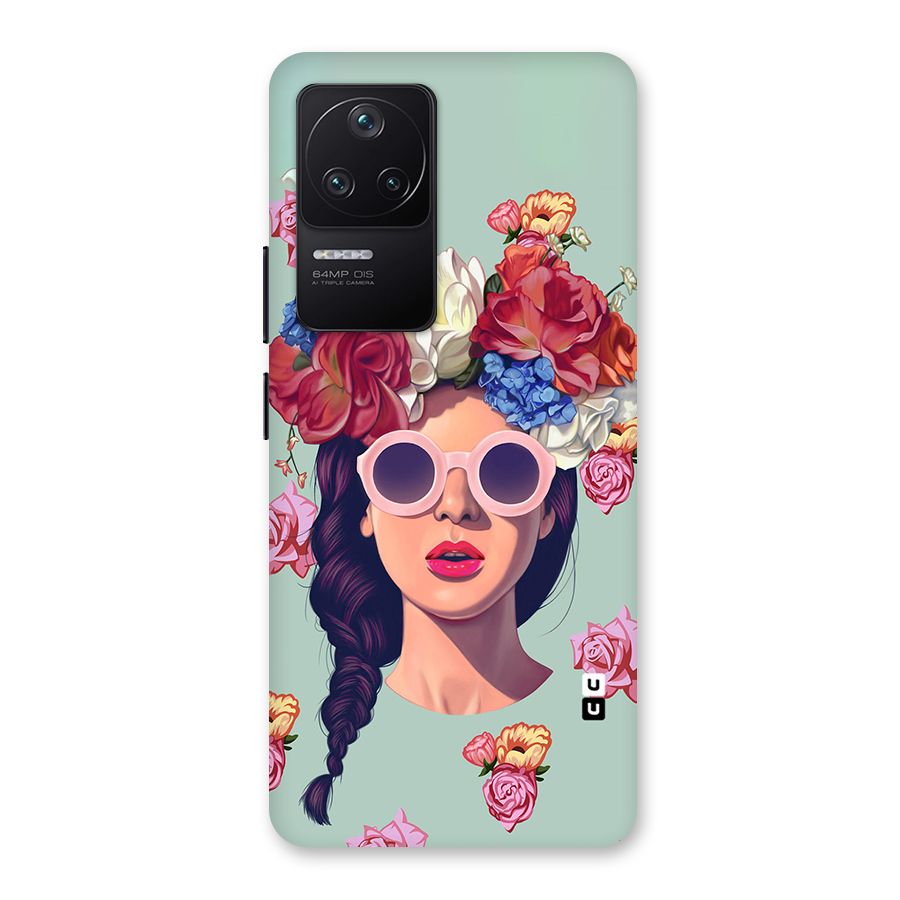 Pretty Girl Florals Illustration Art Back Case for Poco F4 5G