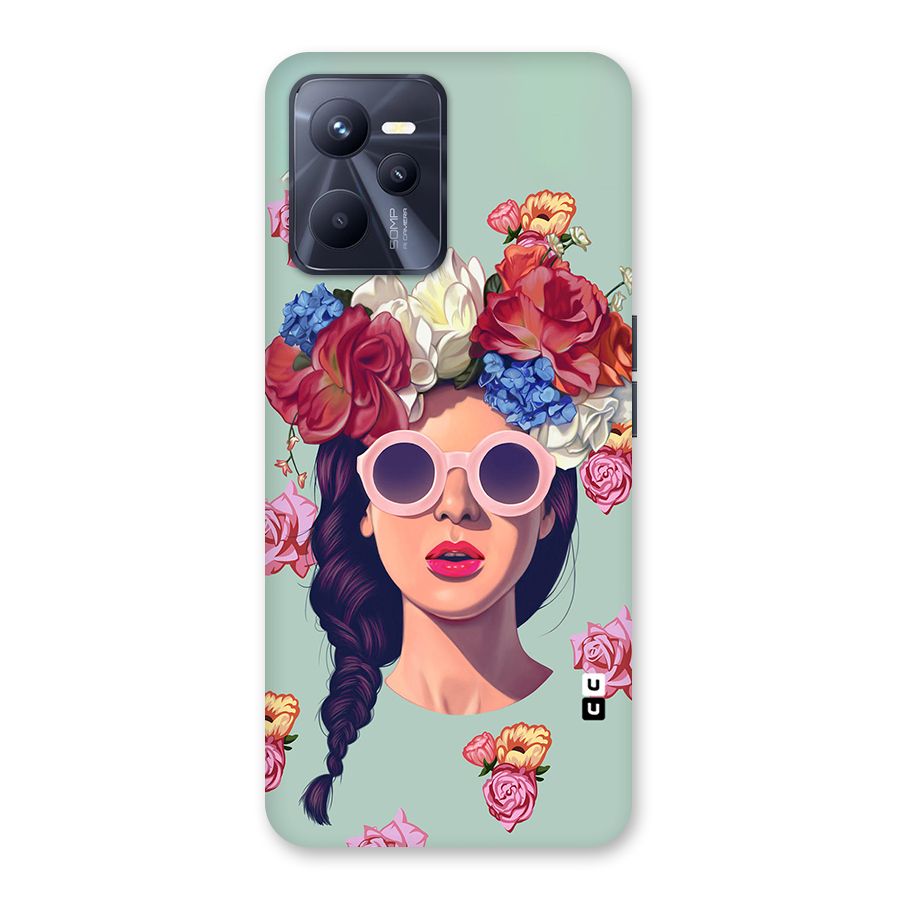 Pretty Girl Florals Illustration Art Back Case for Realme C35