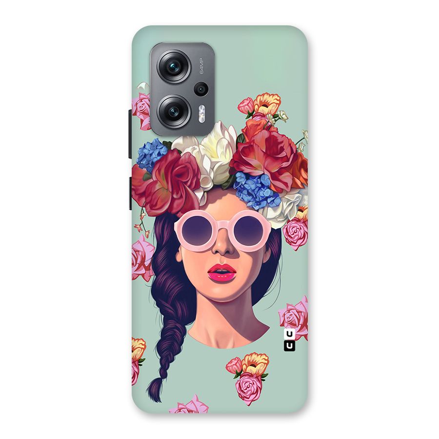 Pretty Girl Florals Illustration Art Back Case for Redmi K50i