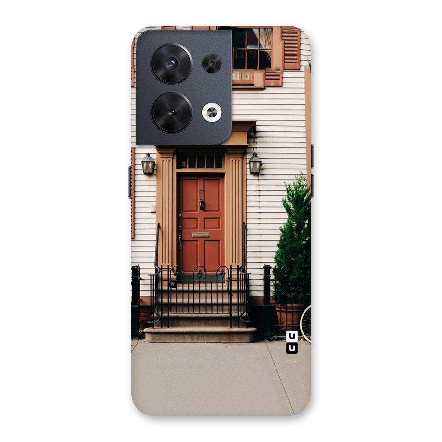 Pretty Orange Door Back Case for Oppo Reno8 5G