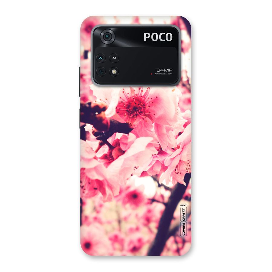 Pretty Pink Flowers Back Case for Poco M4 Pro 4G
