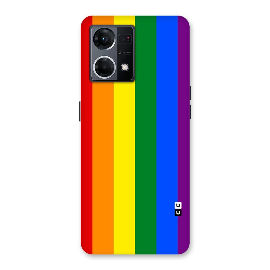 Pride Rainbow Stripes Glass Back Case for Oppo F21 Pro 5G