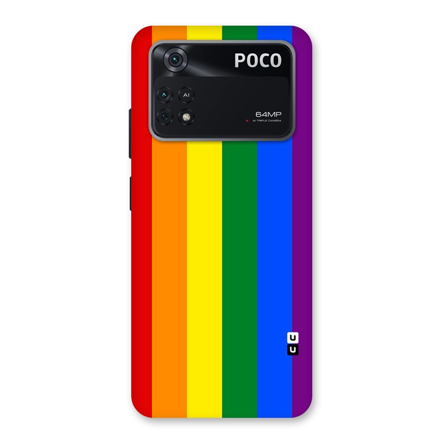 Pride Rainbow Stripes Back Case for Poco M4 Pro 4G