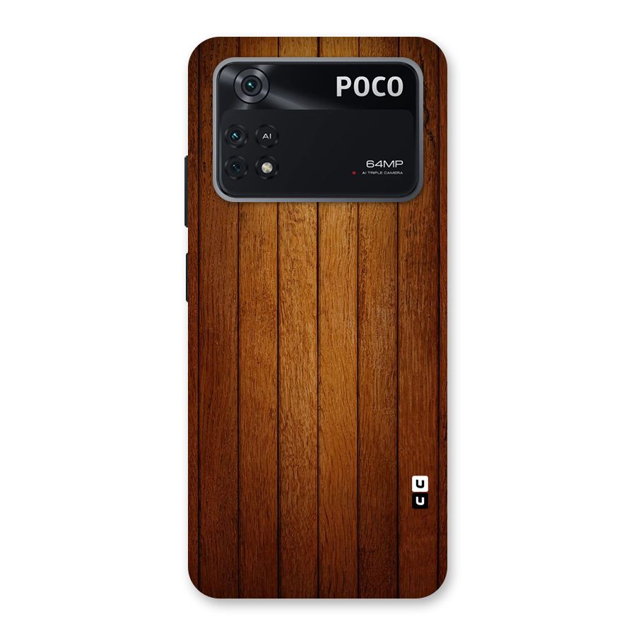 Proper Brown Wood Back Case for Poco M4 Pro 4G