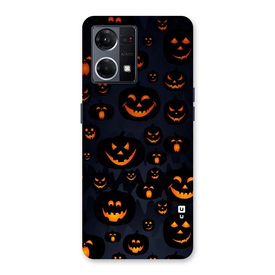 Pumpkin Smile Pattern Glass Back Case for Oppo F21 Pro 5G
