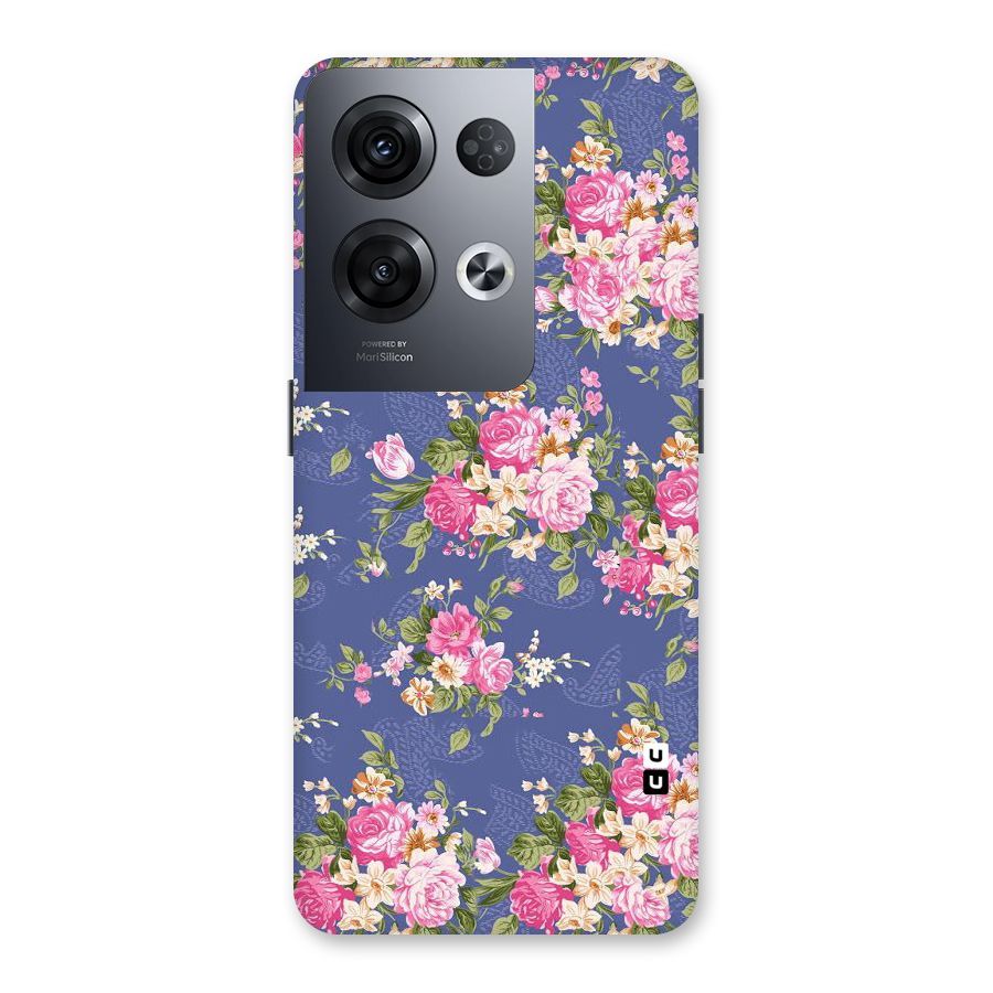 Purple Pink Floral Back Case for Oppo Reno8 Pro 5G