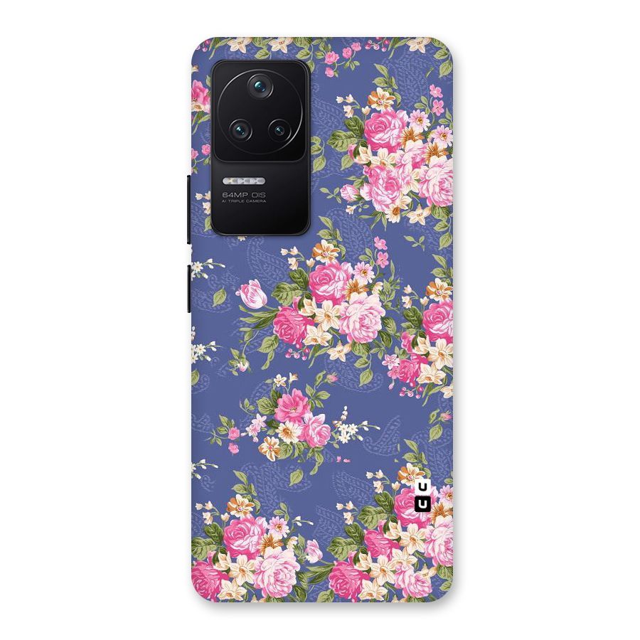Purple Pink Floral Back Case for Poco F4 5G