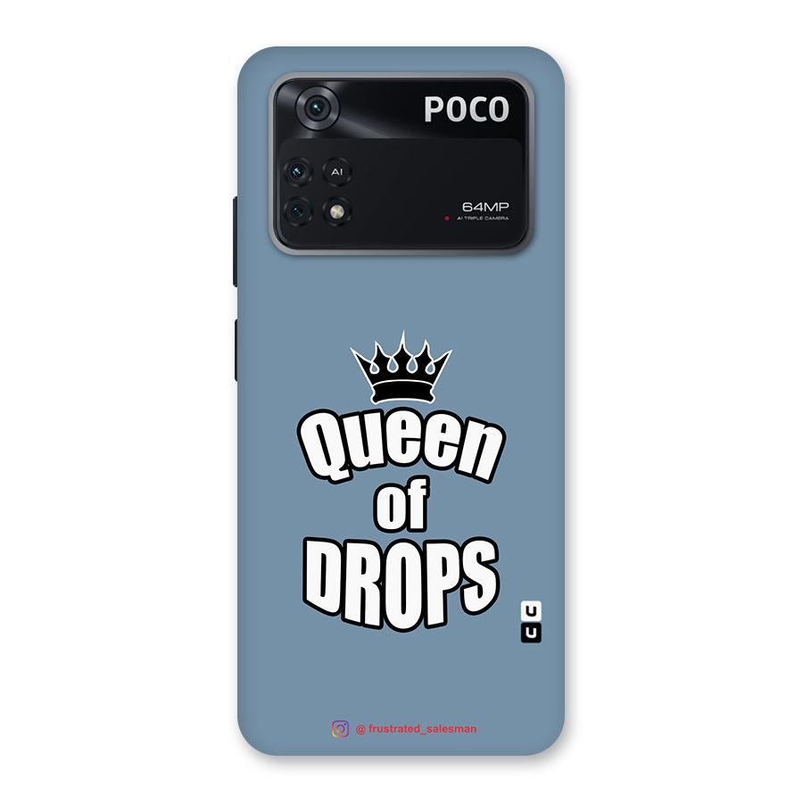 Queen of Drops SteelBlue Back Case for Poco M4 Pro 4G