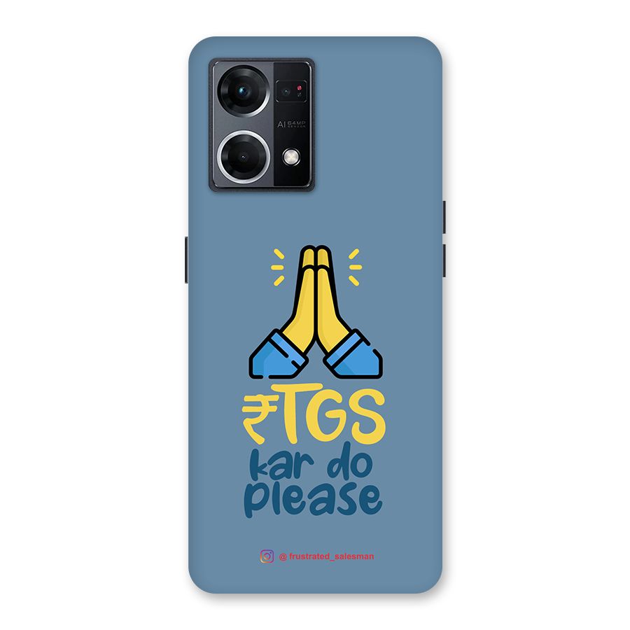 RTGS Kar Do Please SteelBlue Glass Back Case for Oppo F21 Pro 5G