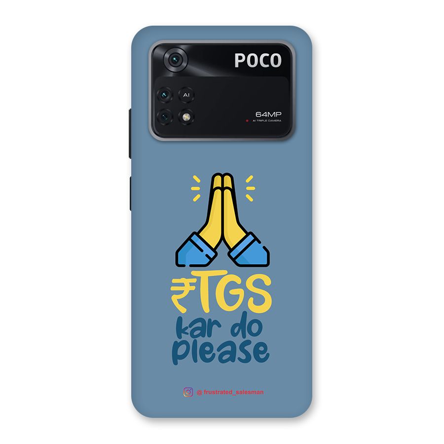RTGS Kar Do Please SteelBlue Back Case for Poco M4 Pro 4G