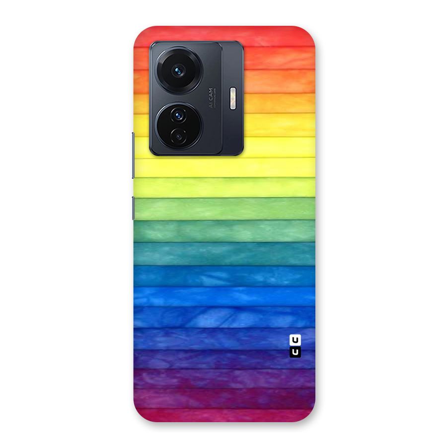 Rainbow Colors Stripes Back Case for Vivo T1 Pro