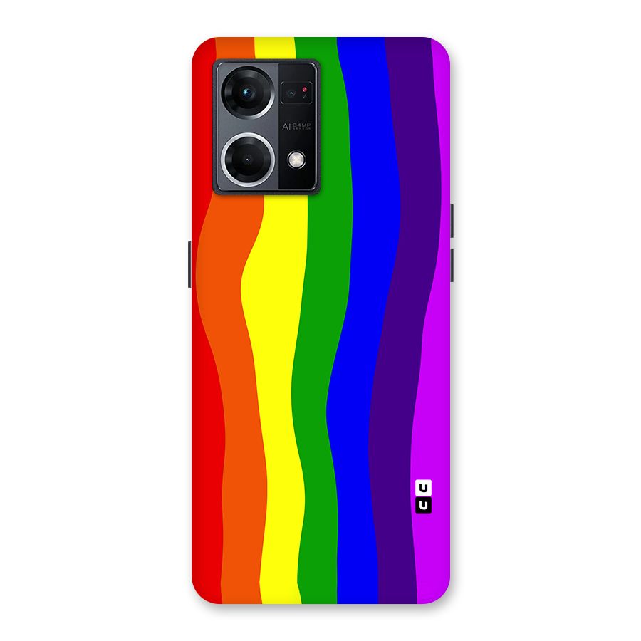 Rainbow Curves Glass Back Case for Oppo F21 Pro 5G