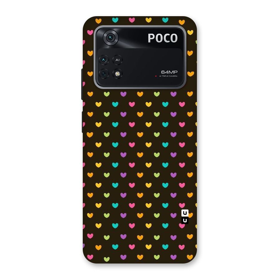 Rainbow Hearts Back Case for Poco M4 Pro 4G
