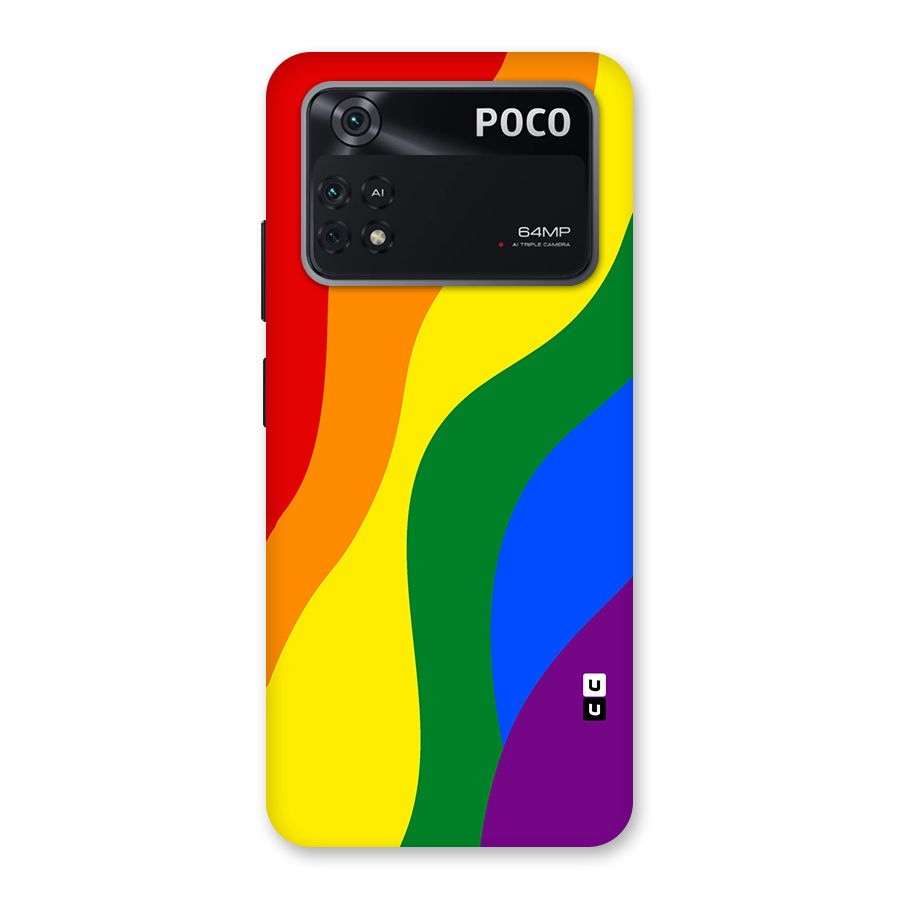 Rainbow Slant Curves Back Case for Poco M4 Pro 4G