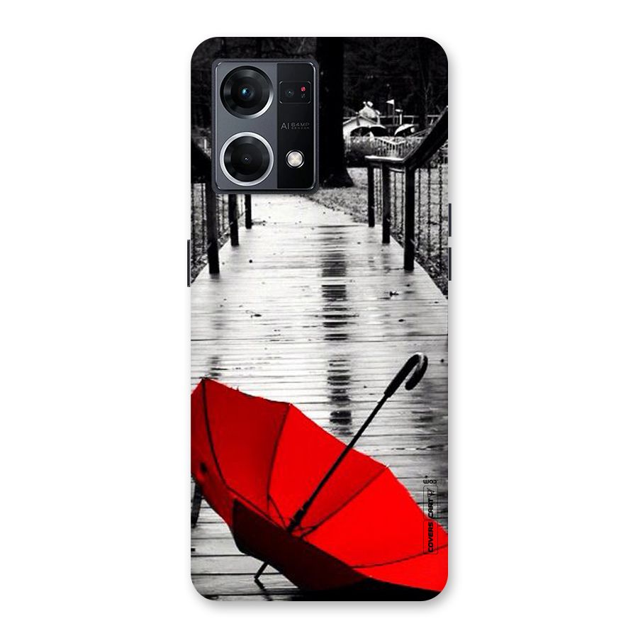 Rainy Red Umbrella Glass Back Case for Oppo F21 Pro 5G