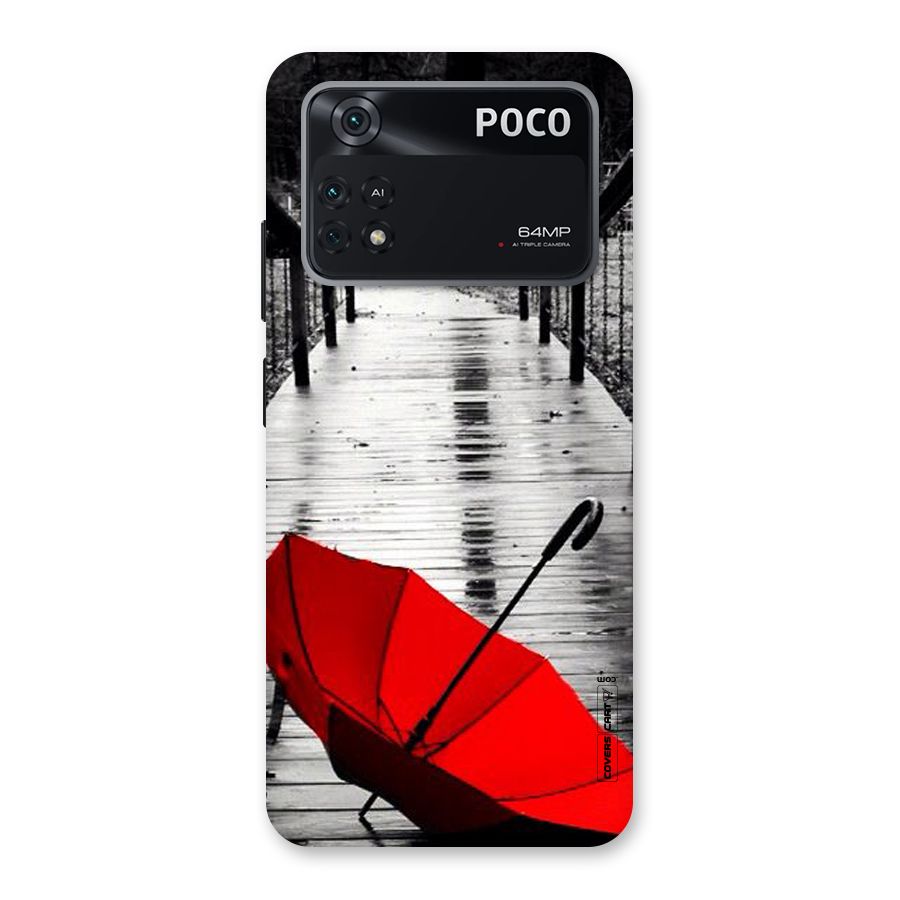 Rainy Red Umbrella Back Case for Poco M4 Pro 4G