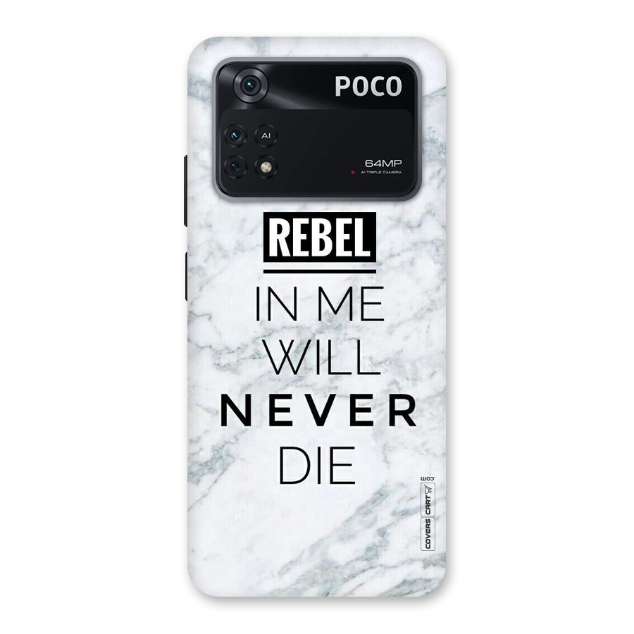 Rebel Will Not Die Back Case for Poco M4 Pro 4G